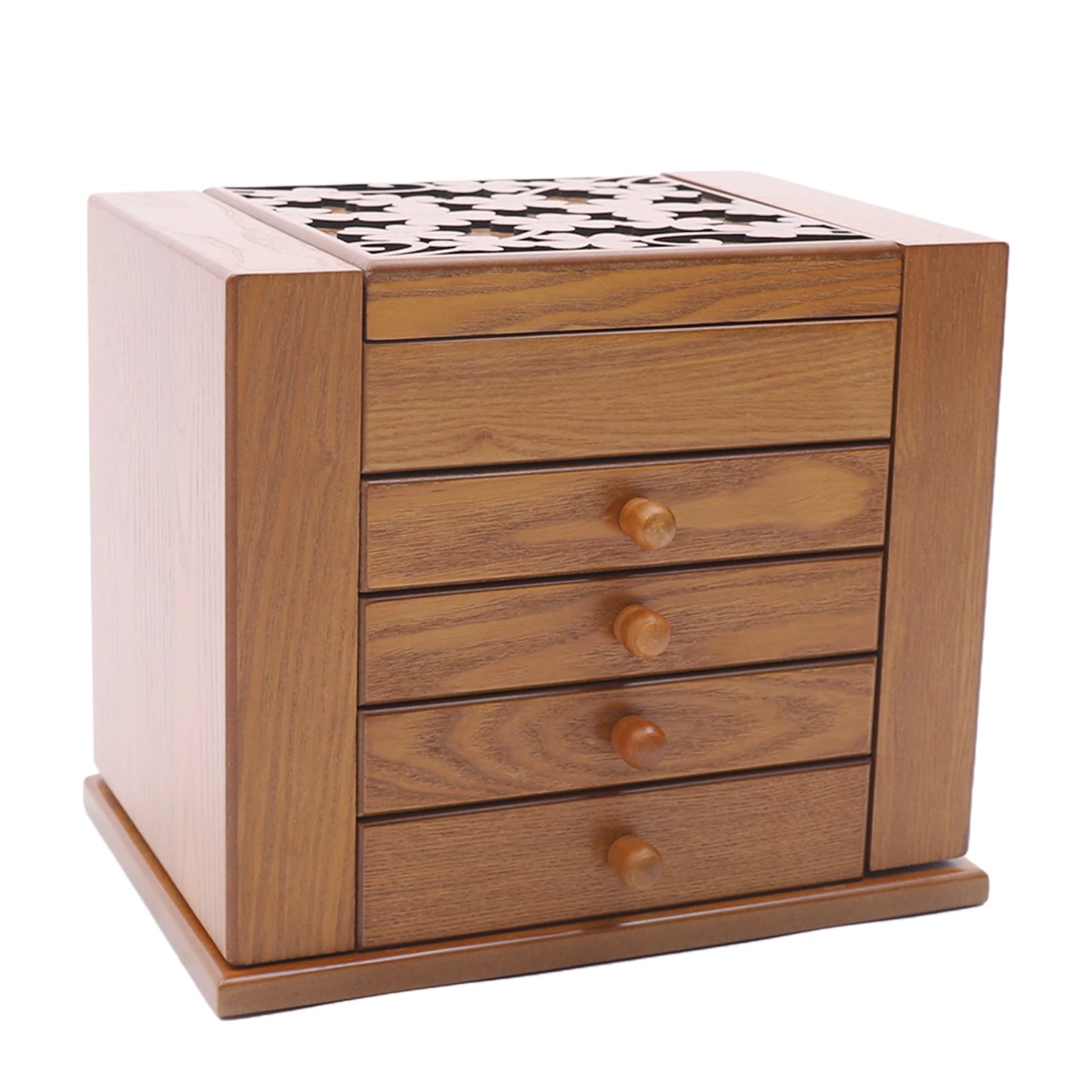 Vintage Jewelry Organizer Box with Makeup Mirror