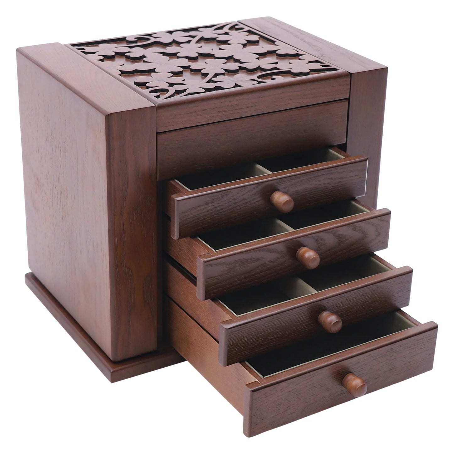 Vintage Jewelry Organizer Box with Makeup Mirror