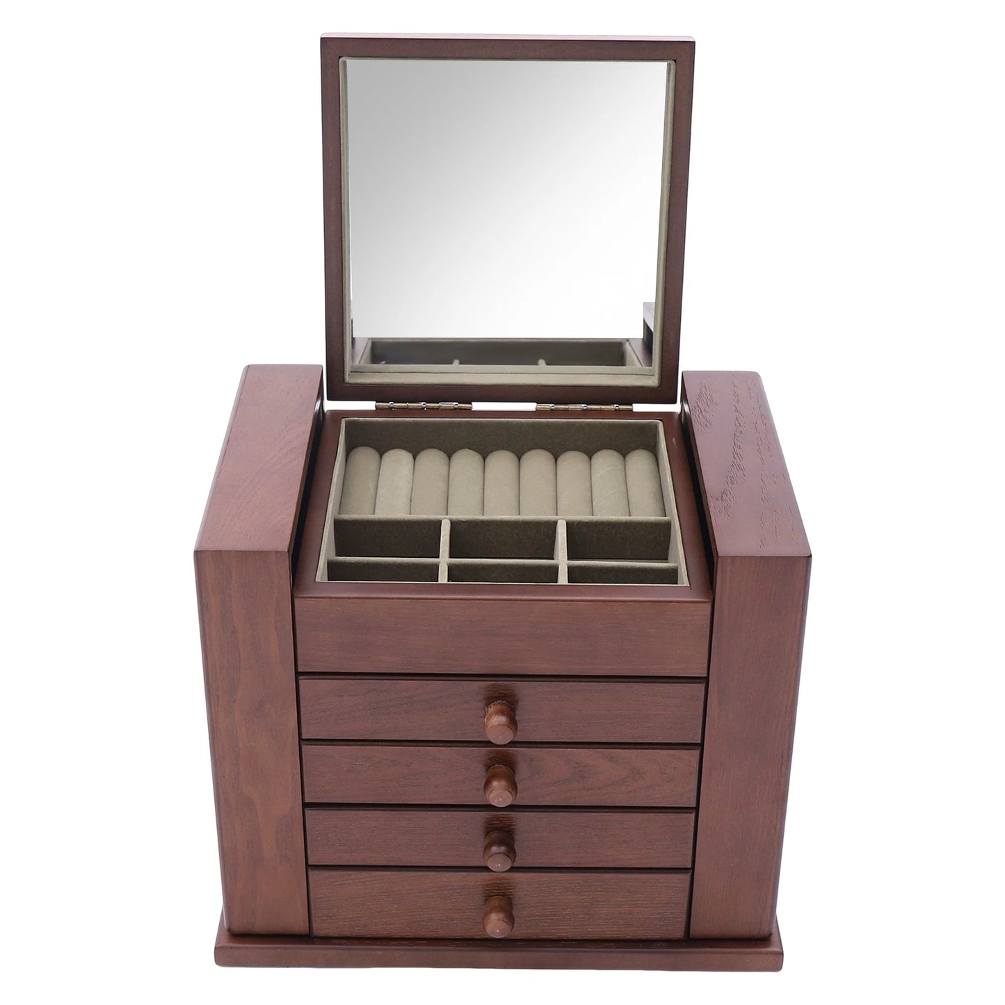 Vintage Jewelry Organizer Box with Makeup Mirror