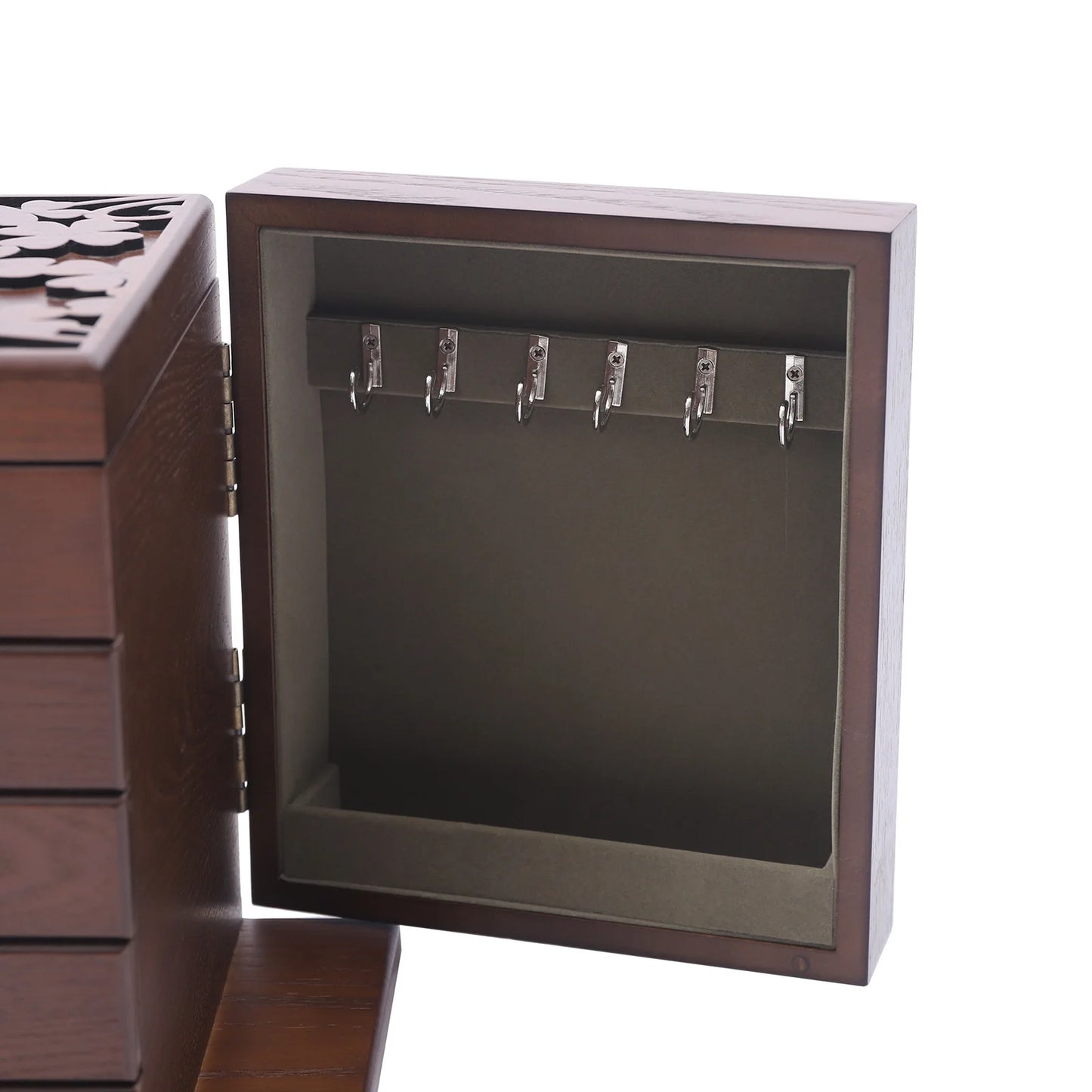 Vintage Jewelry Organizer Box with Makeup Mirror