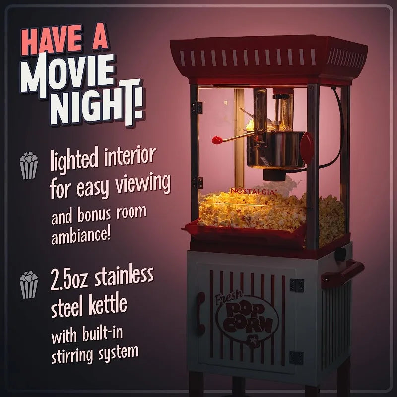 Nostalgia Popcorn Maker Machine - Professional Cart