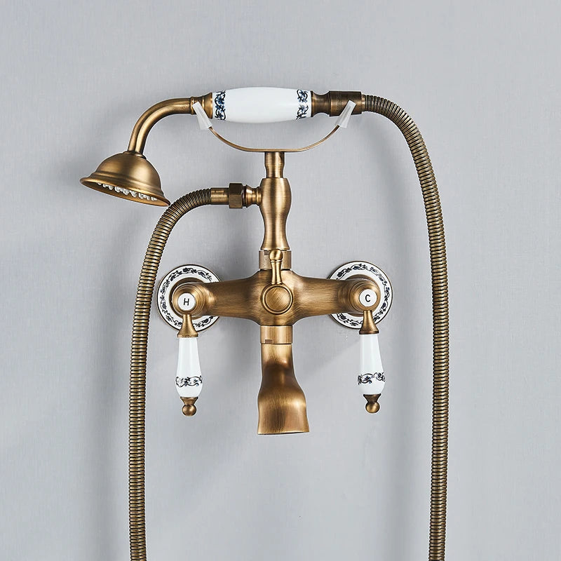 Rozin Retro Brass Bathtub Shower Faucet