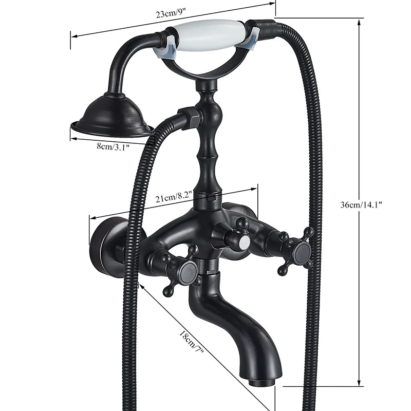 Rozin Retro Brass Bathtub Shower Faucet