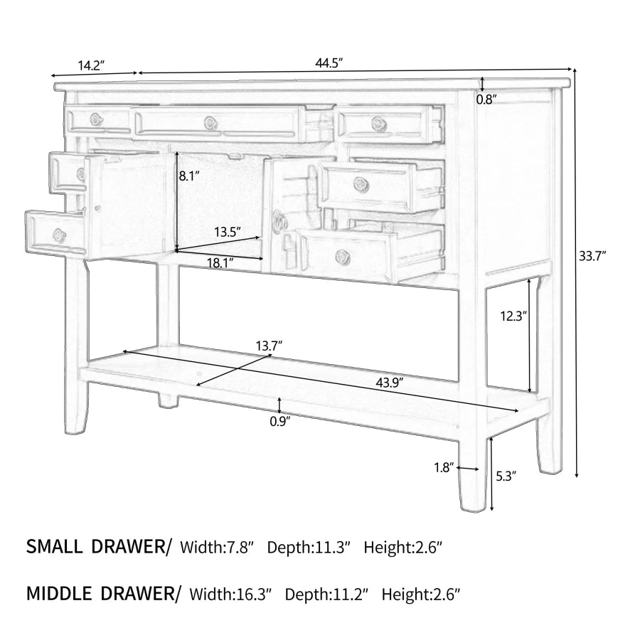 Modern Vintage Console Table with Drawers