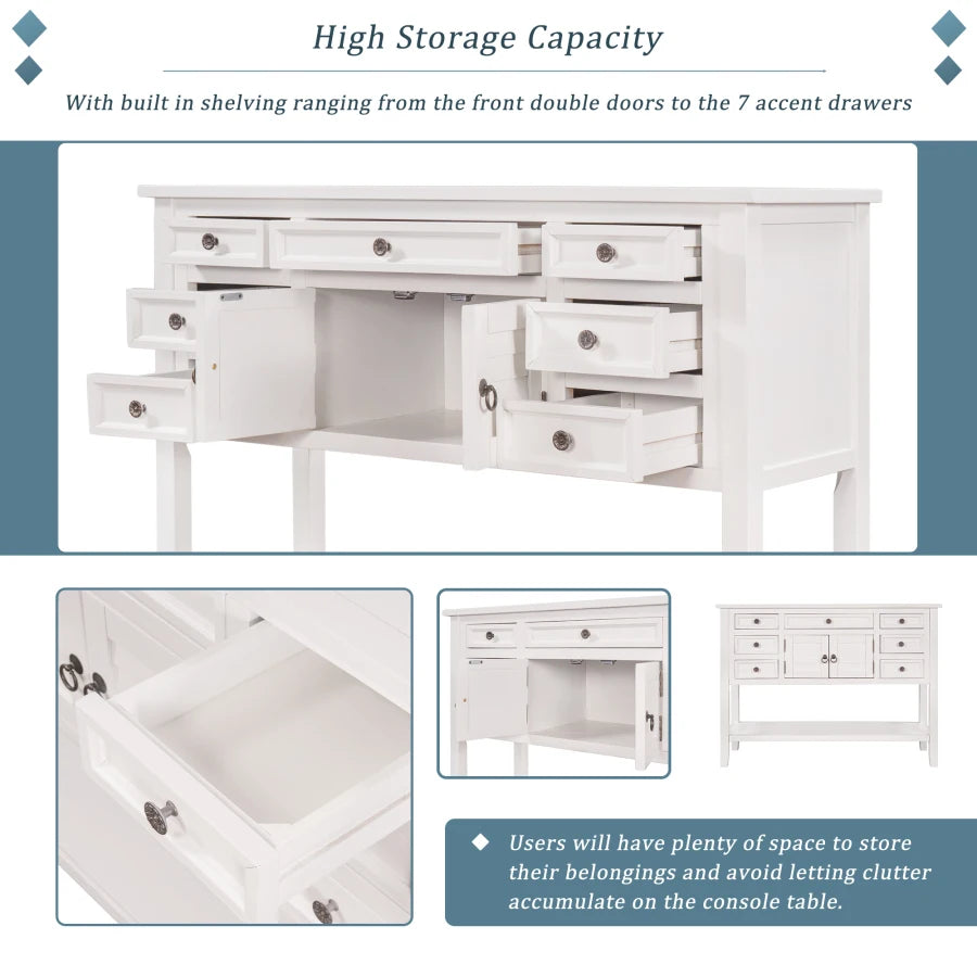 Modern Vintage Console Table with Drawers