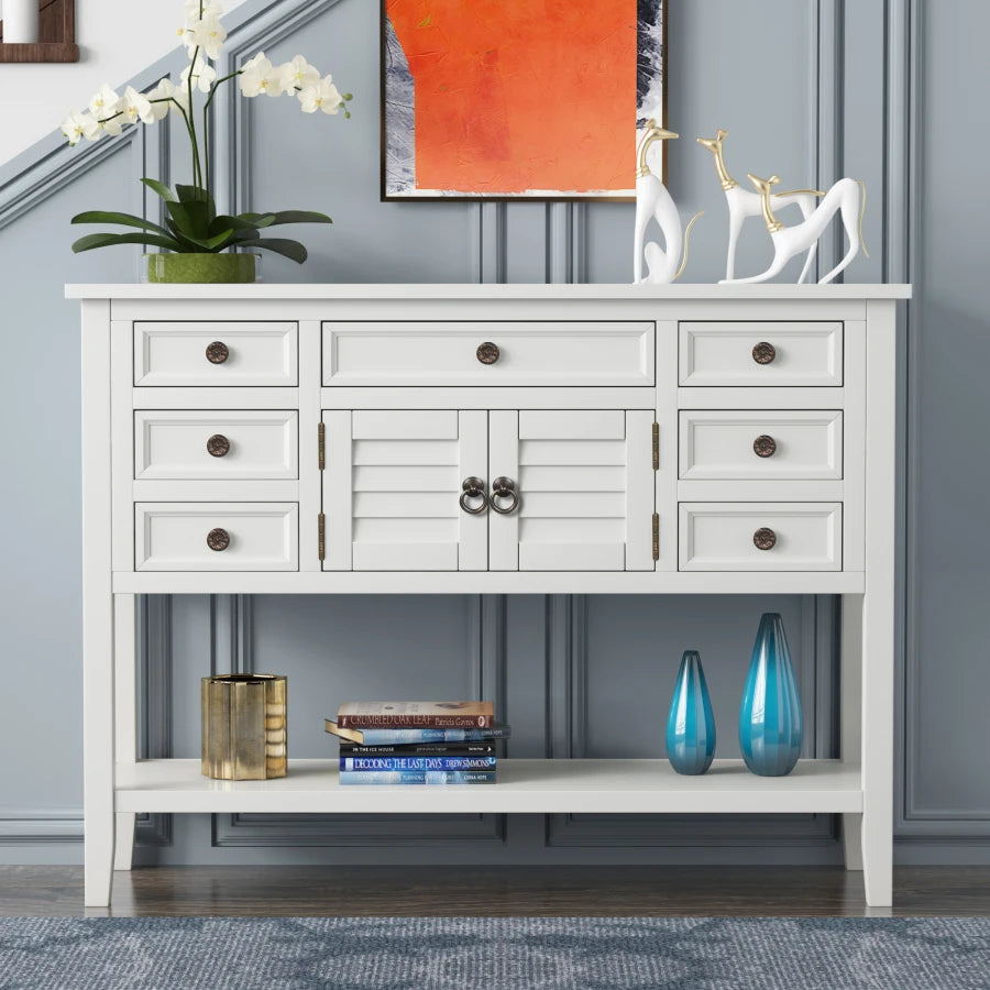 Modern Vintage Console Table with Drawers