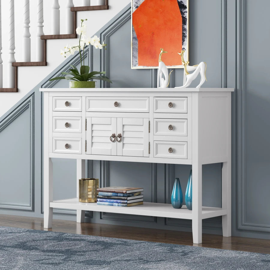 Modern Vintage Console Table with Drawers