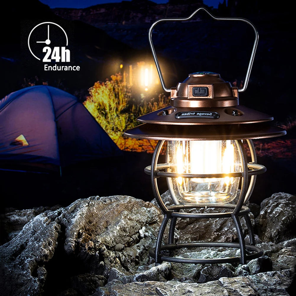 Vintage Metal Lanterns with Multiple Lighting Modes