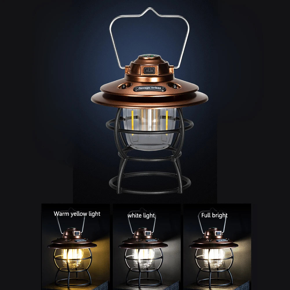 Vintage Metal Lanterns with Multiple Lighting Modes
