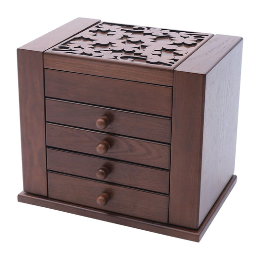 Vintage Jewelry Organizer Box with Makeup Mirror