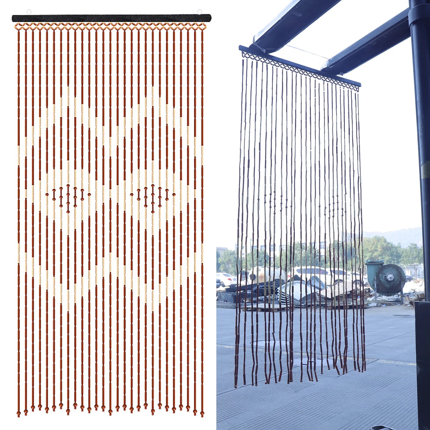 Door Curtain Wood Beaded Curtain Home Decor