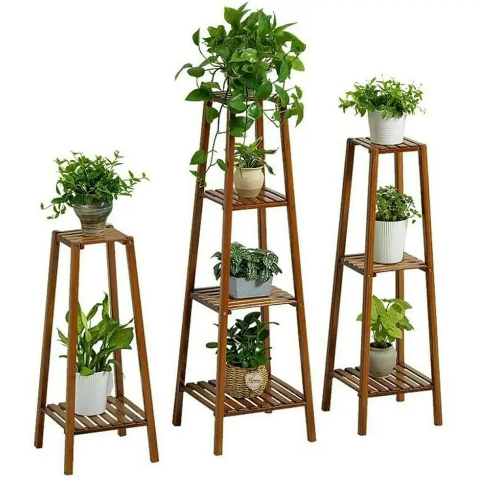 Tall Bamboo Plant Stand Flower Pot