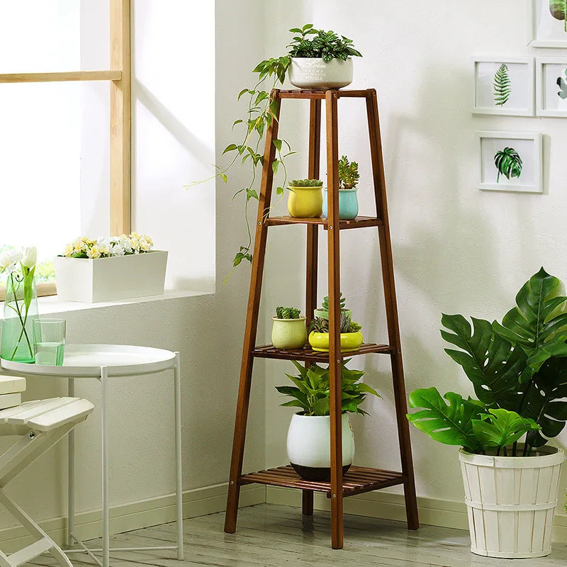 Tall Bamboo Plant Stand Flower Pot