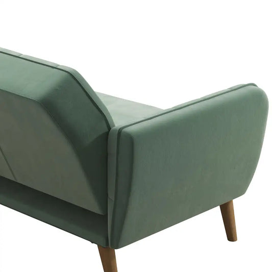 Light Green Velvet Memory Foam Futon